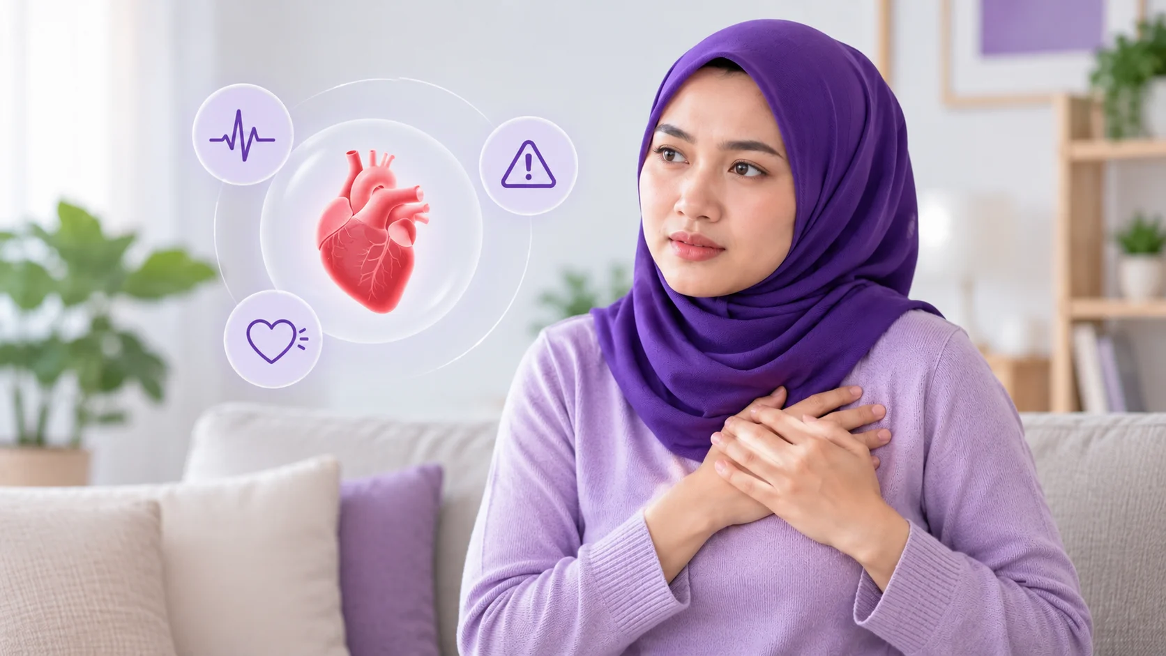 Ilustrasi wanita Indonesia sedang