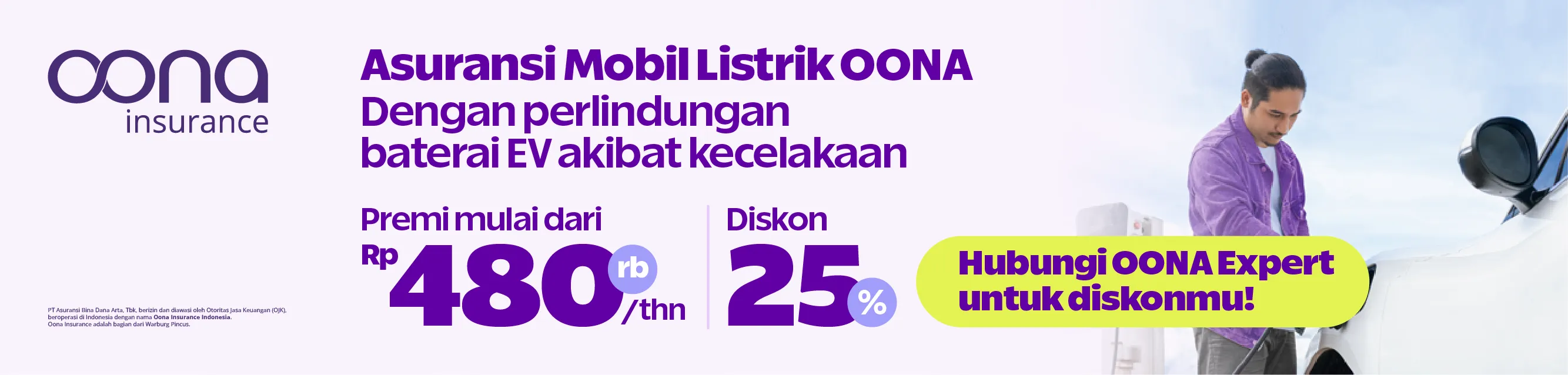 OONA Insurance Asuransi Mobil Listrik dengan perlindungan baterai EV dan diskon 25%