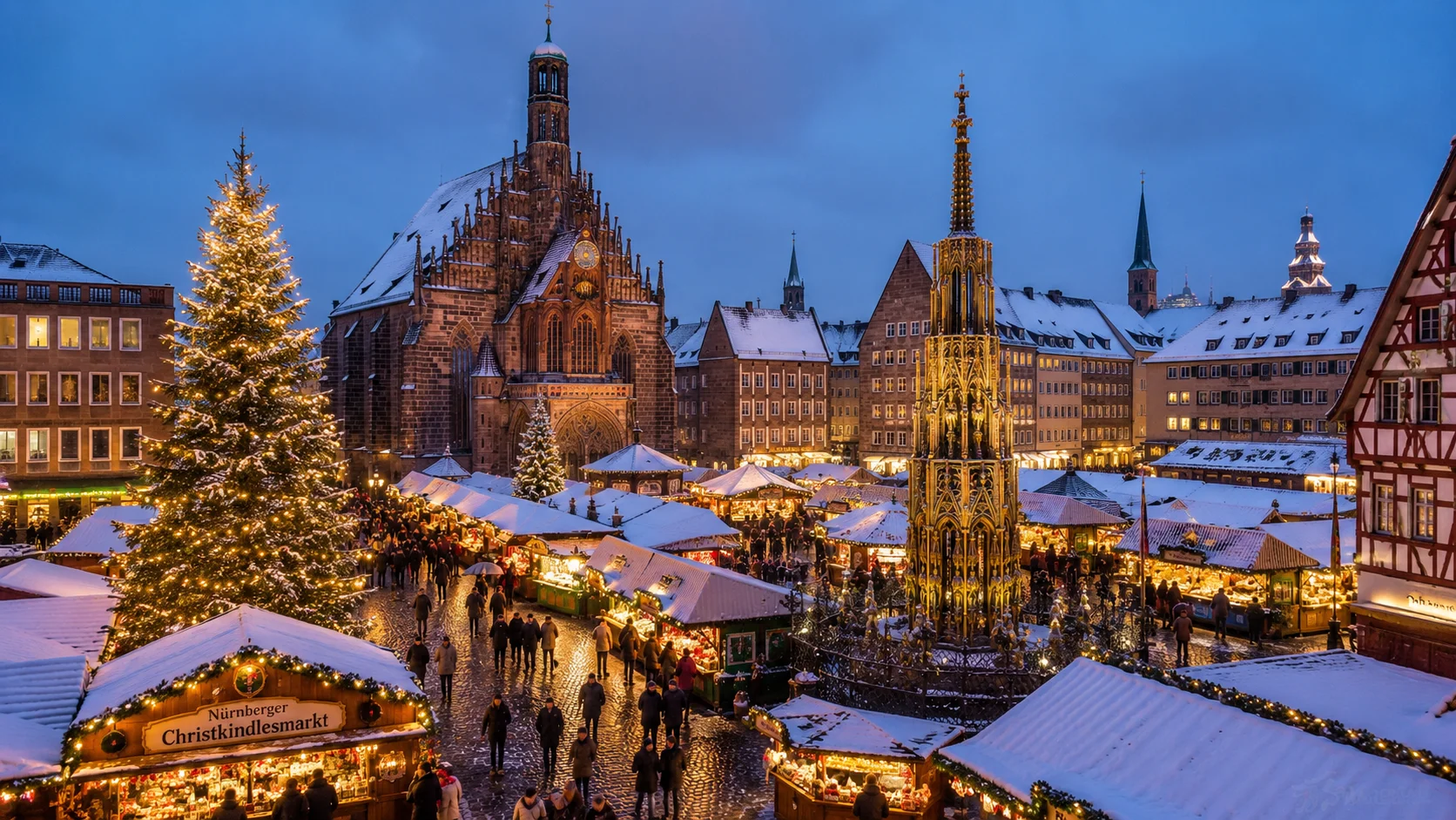 Illustration of winter scenery in Germany