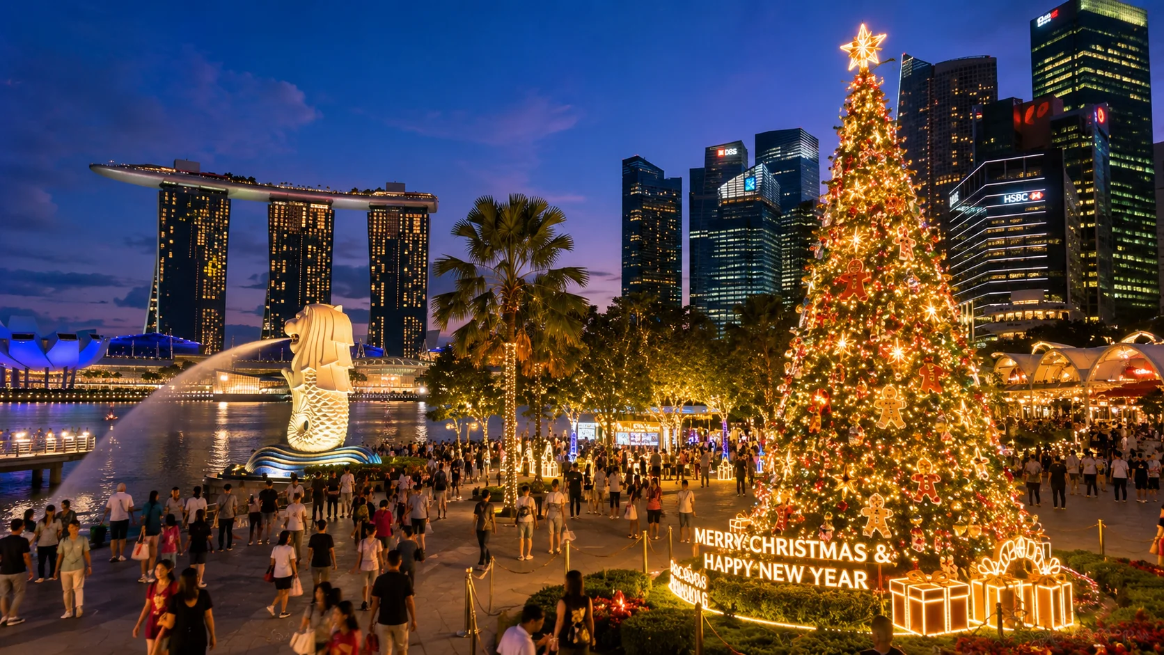 Illustration of the year end holiday season in Singapore