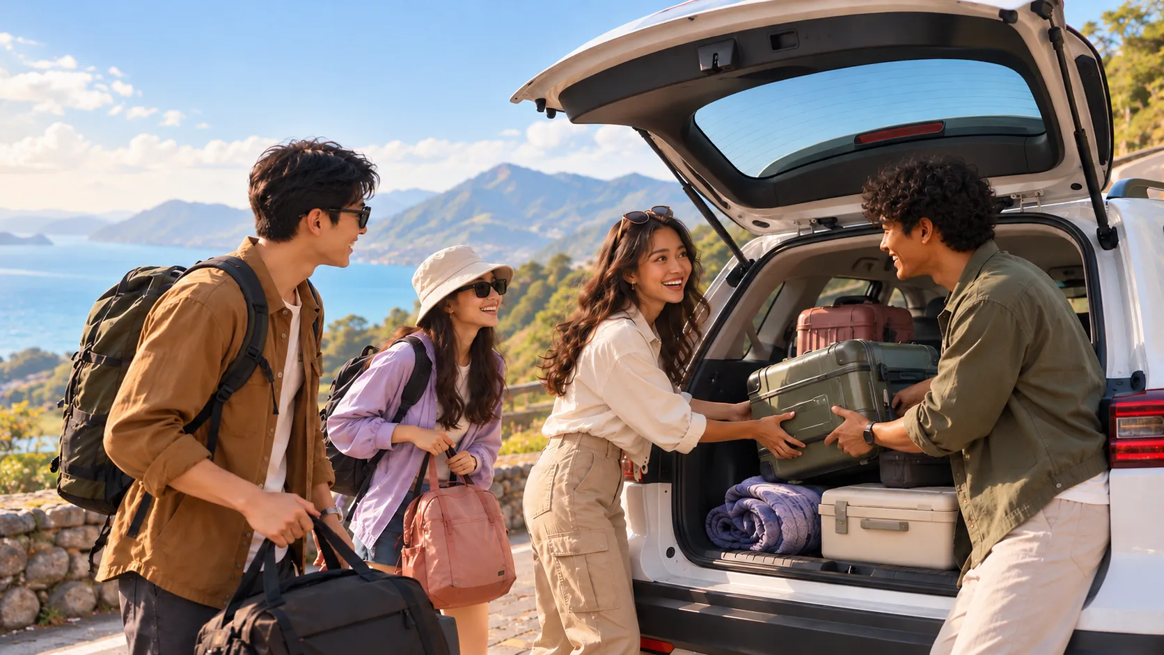 Empat sekawan Indonesia sedang mempersiapkan road trip akhir tahun